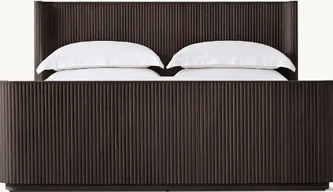 Lit Clairvaux en chêne noir king size — lits