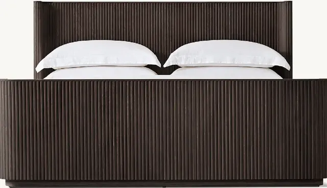 Lit Clairvaux en chêne noir king size — lits