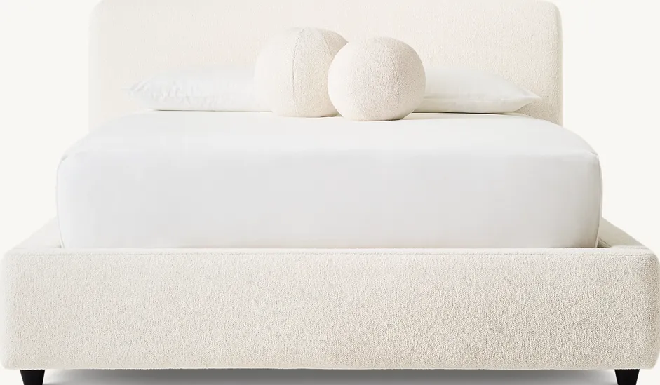 Lit Cotignac en tissu crème, vue 2 sur 5