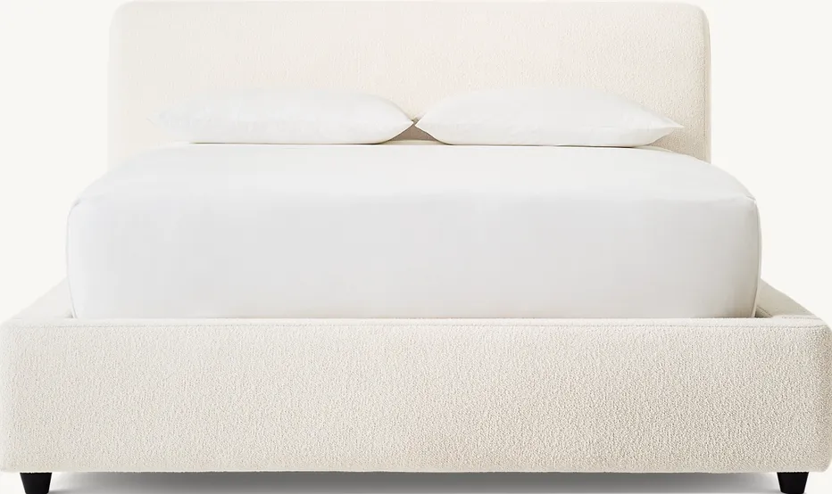 Lit Cotignac en tissu crème, vue 3 sur 5