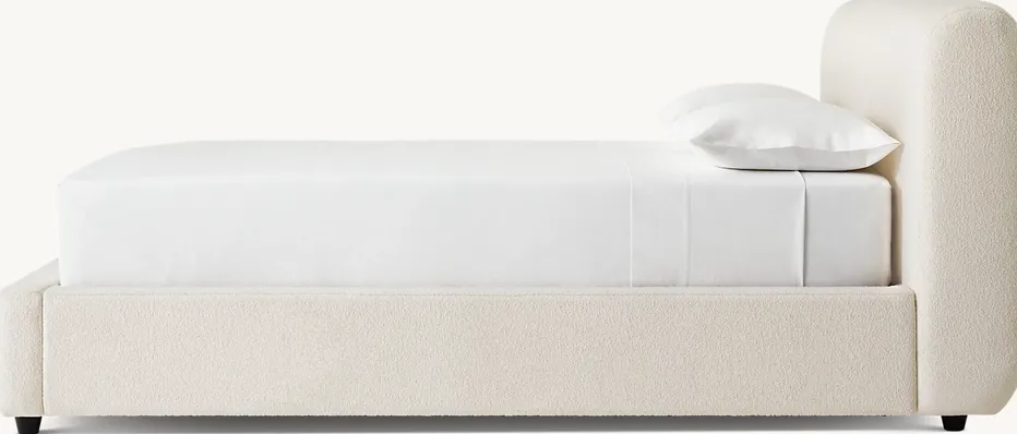 Lit Cotignac en tissu crème, vue 4 sur 5