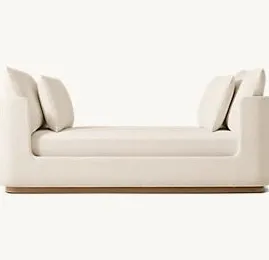Lit de repos Autun en tissu et chêne, vue 3 sur 4