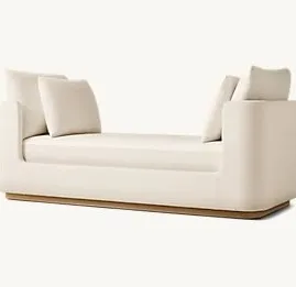 Lit de repos Autun en tissu et chêne, vue 4 sur 4