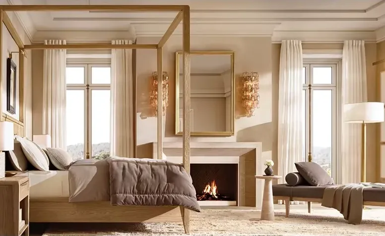 Lit de repos Bénodet en tissu et bois massif, collection lits ELWOOD HOME
