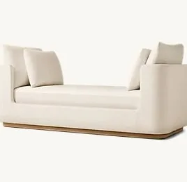 Lit de repos Hossegor en tissu et chêne, vue 3 sur 4