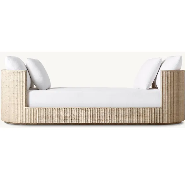 Lit de repos Largentière en tissu et travertin — lits