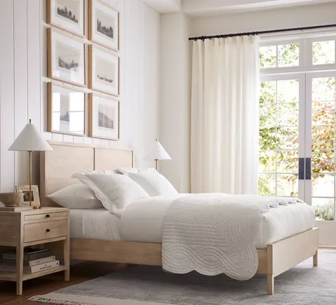 Lit Die en bois massif queen size — lits