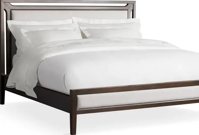 Lit Die en tissu et bois massif king size — lits