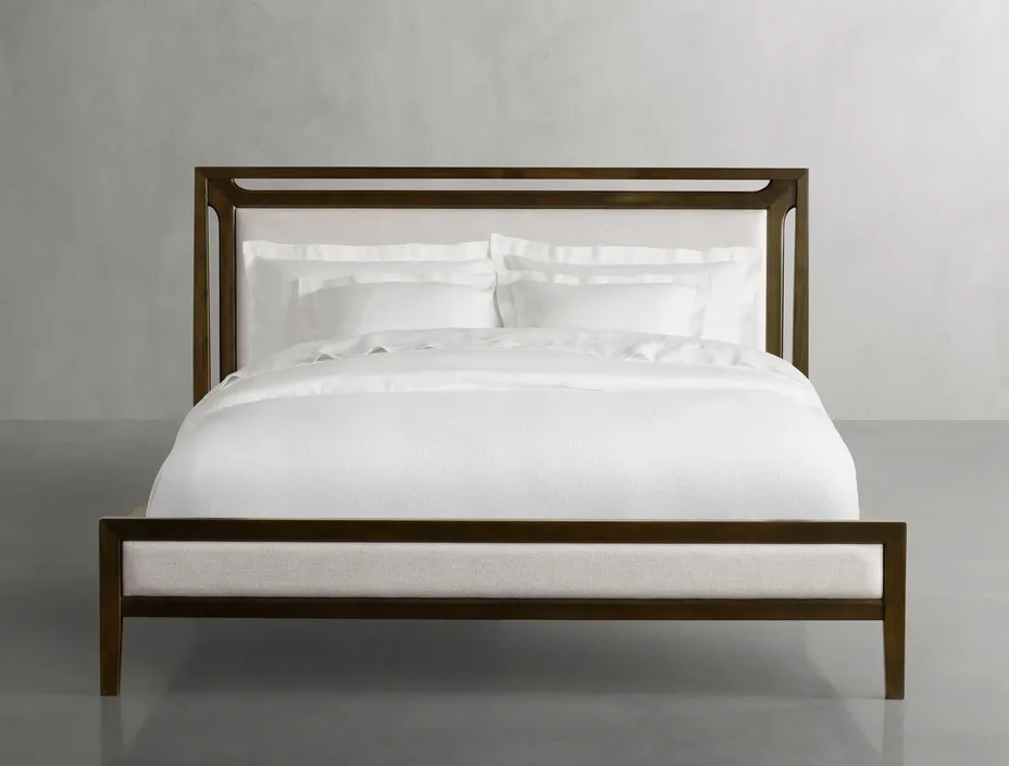 Lit Die en tissu et bois massif king size, vue 2 sur 4