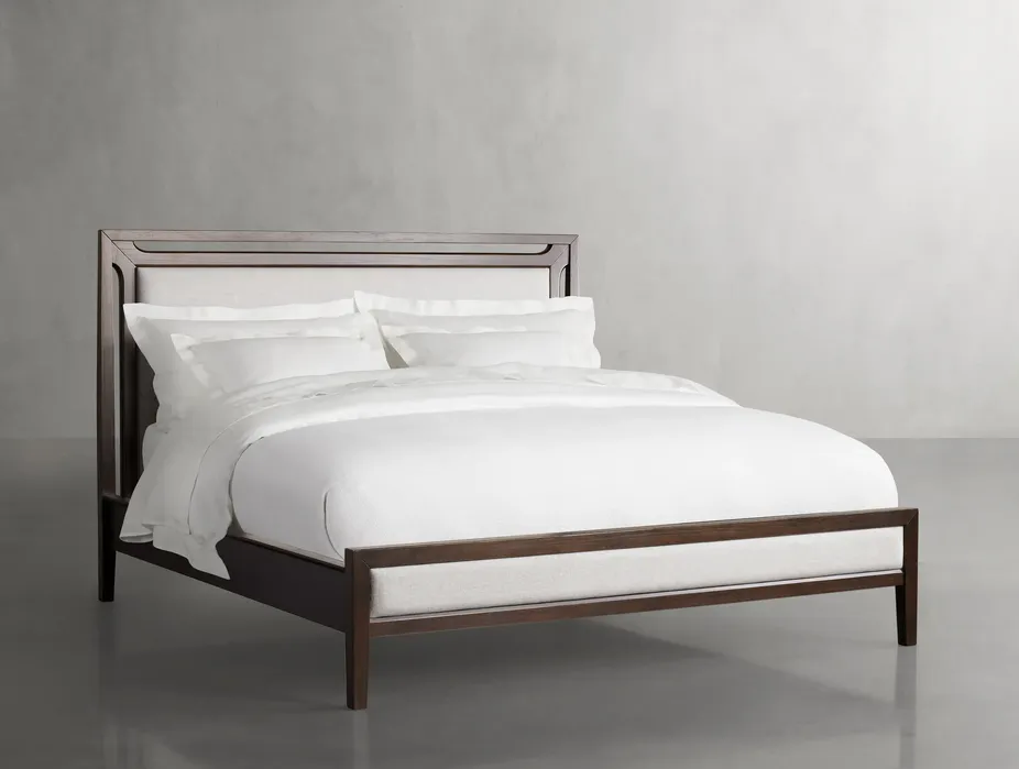 Lit Die en tissu et bois massif king size, vue 4 sur 4