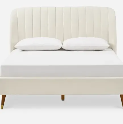 Lit Embrun en tissu et chêne king size, vue 5 sur 6