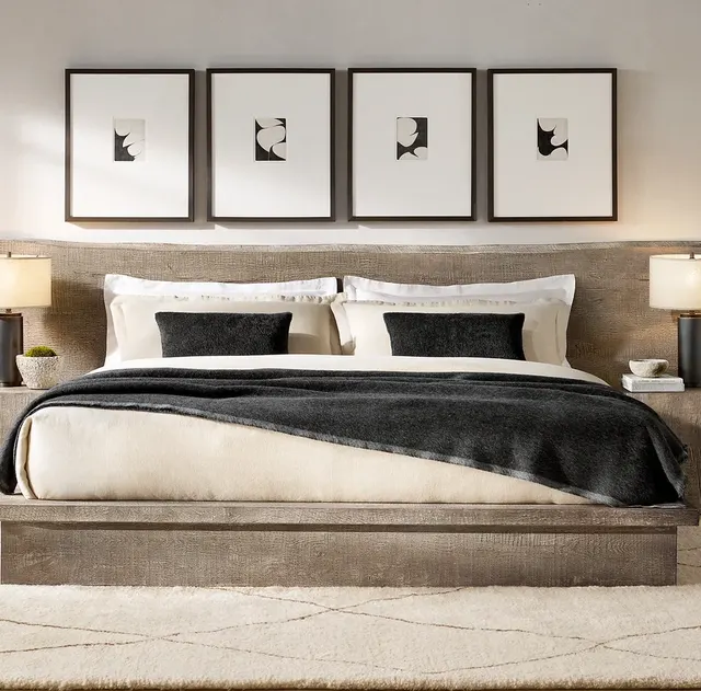Lit Espelette en chêne king size — lits