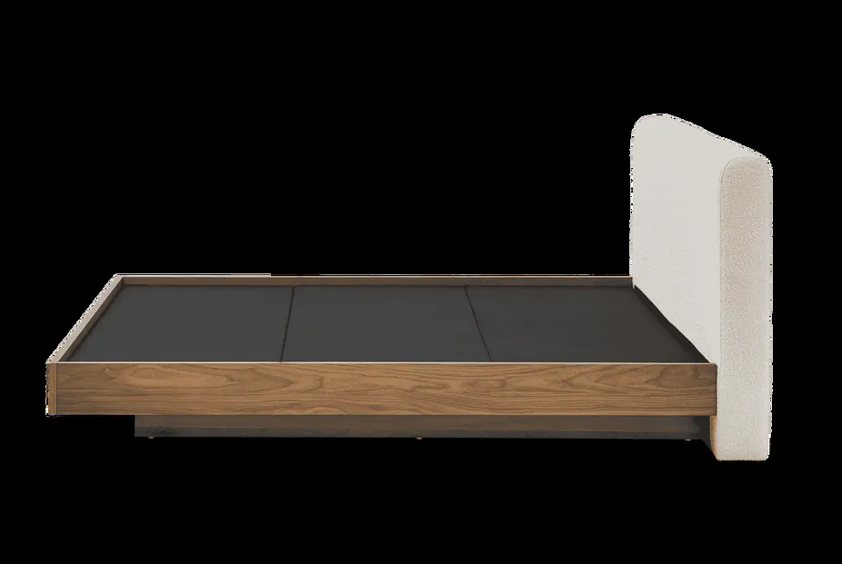 Lit Fécamp en tissu et bois massif king size, vue 6 sur 6