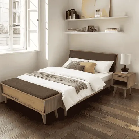 Lit Giverny en bois massif king size — lits