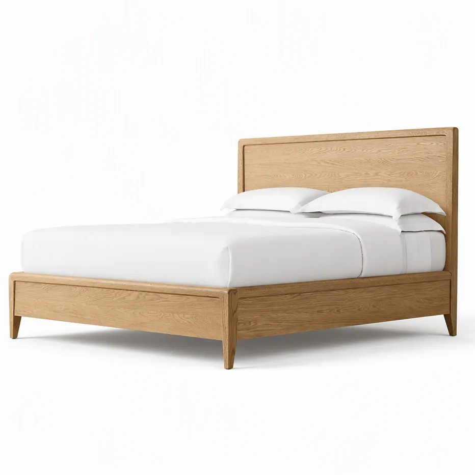 Lit Gordes en placage de chêne, collection lits ELWOOD HOME