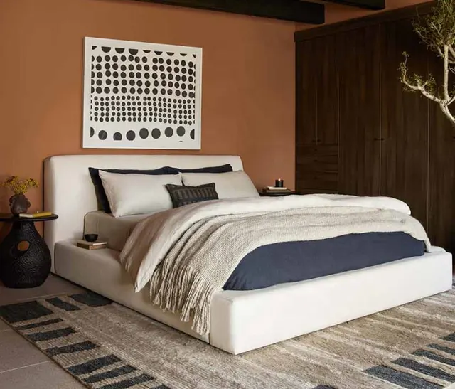 Lit Guéthary en tissu king size — lits