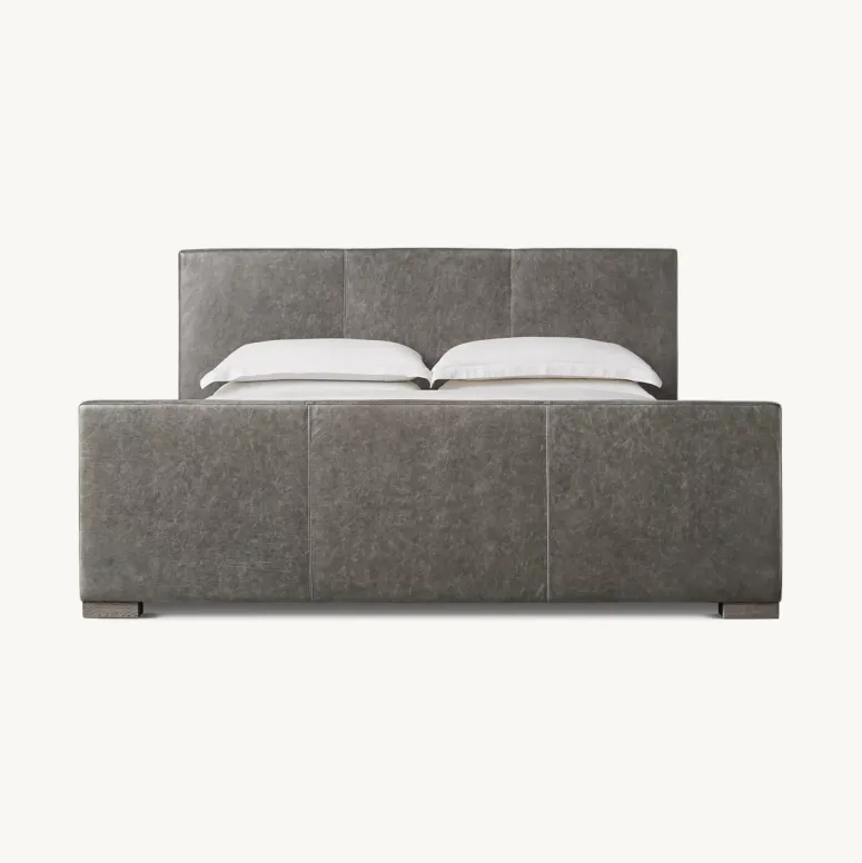 Lit Issigeac en cuir king size, collection lits ELWOOD HOME