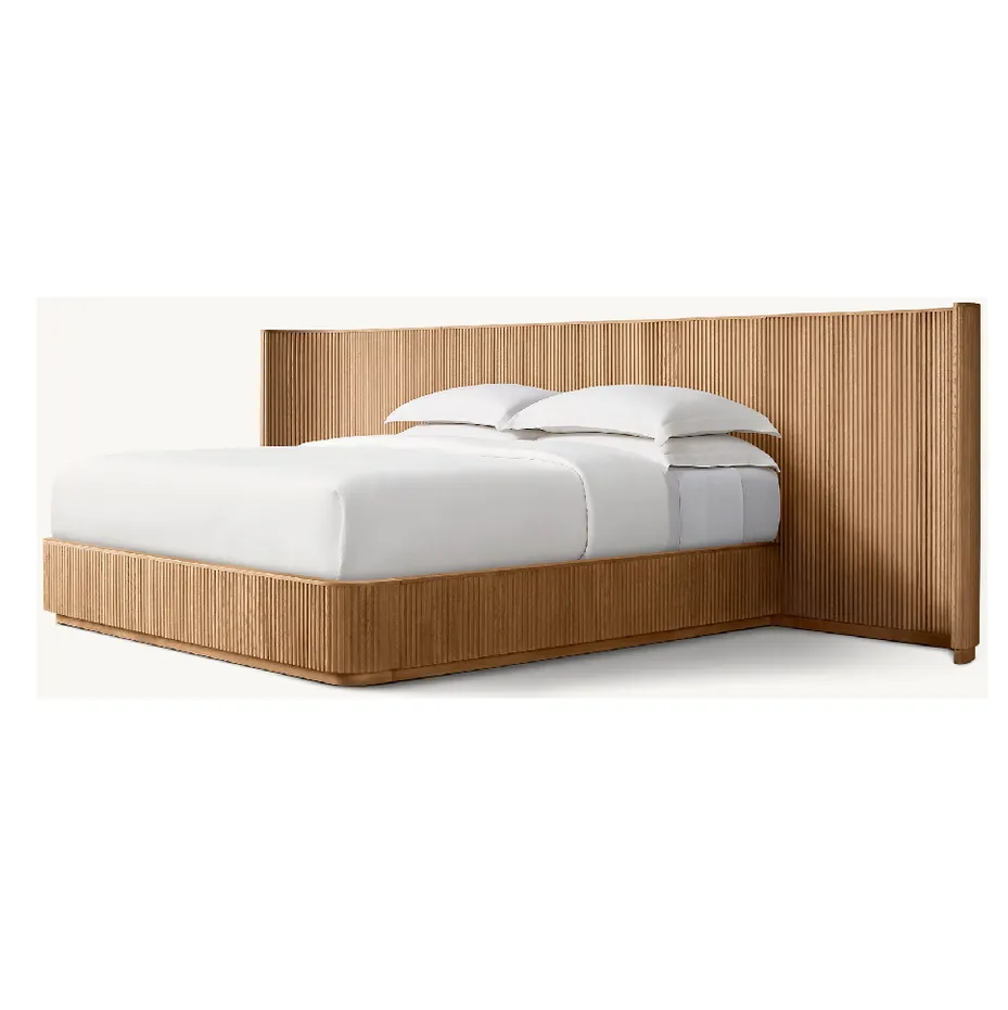 Lit Labeaume en chêne king size, vue 4 sur 6