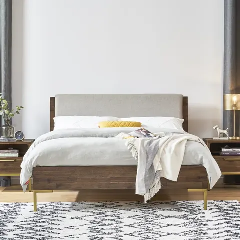 Lit Lacanau en chêne queen size — lits