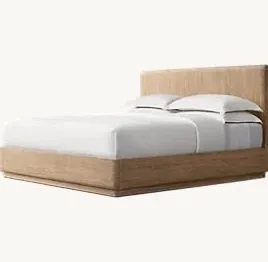 Lit Lacanau en placage de chêne king size, vue 2 sur 6