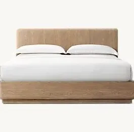 Lit Lacanau en placage de chêne king size, vue 3 sur 6