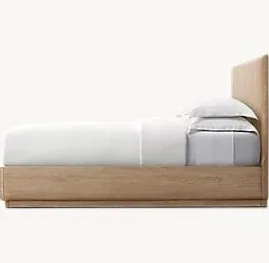 Lit Lacanau en placage de chêne king size, vue 4 sur 6