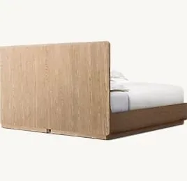 Lit Lacanau en placage de chêne king size, vue 5 sur 6