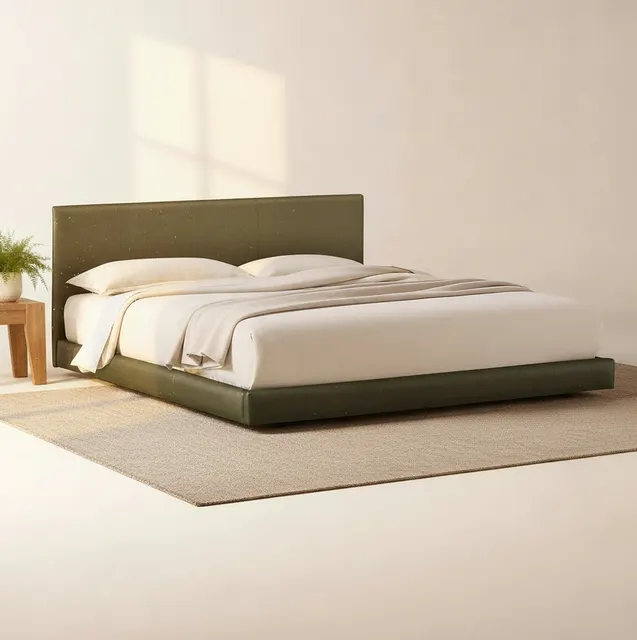 Lit Limeuil en lin queen size — lits