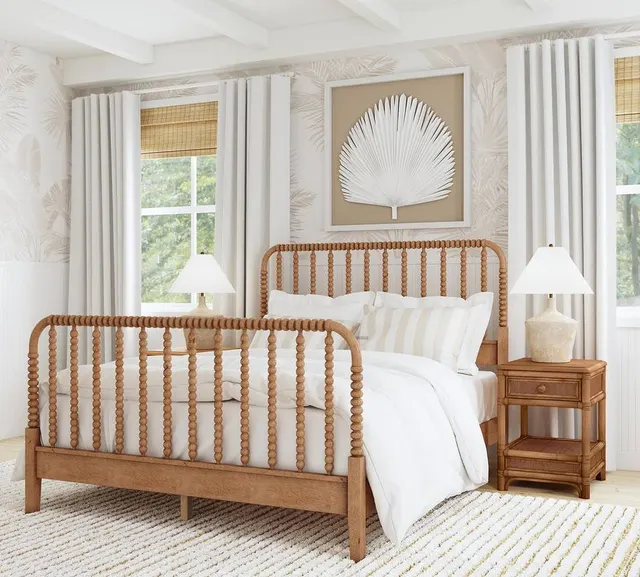 Lit Lorgues en bois massif king size — lits