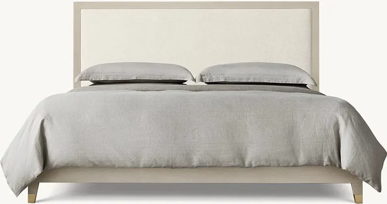 Lit Lorgues en tissu et chêne king size, vue 2 sur 5