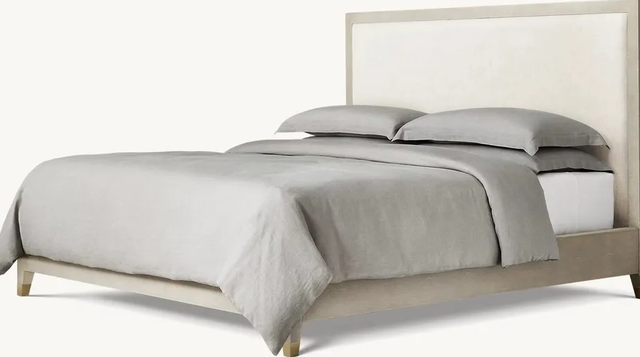 Lit Lorgues en tissu et chêne king size, vue 3 sur 5