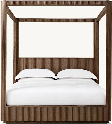 Lit Loubressac en chêne brun king size — lits