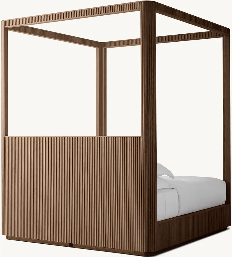 Lit Loubressac en chêne brun king size, vue 4 sur 6