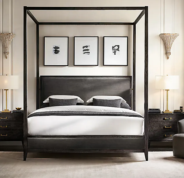 Lit Luchon en chêne king size, collection lits ELWOOD HOME