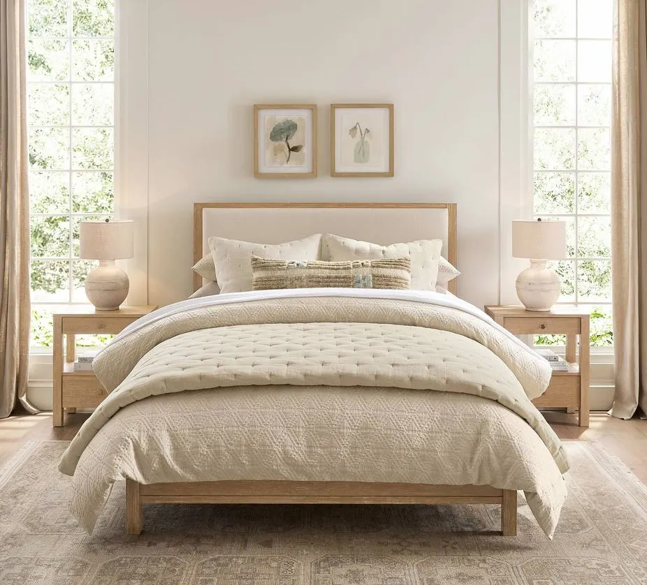 Lit Lussan en placage de chêne, collection lits ELWOOD HOME