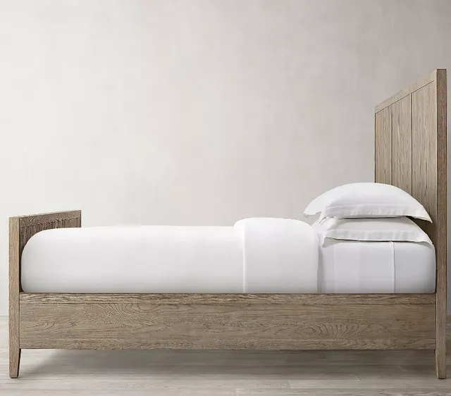 Lit Marvejols en tissu et chêne king size — lits