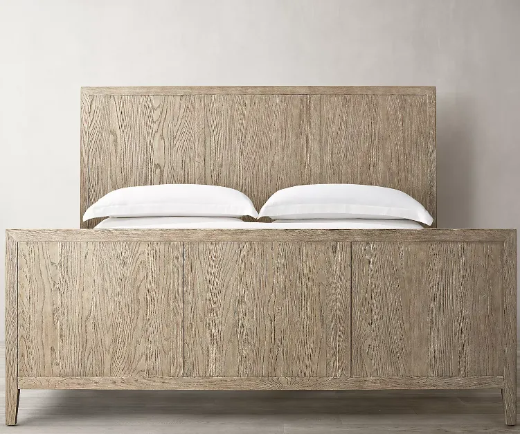 Lit Marvejols en tissu et chêne king size, vue 2 sur 4