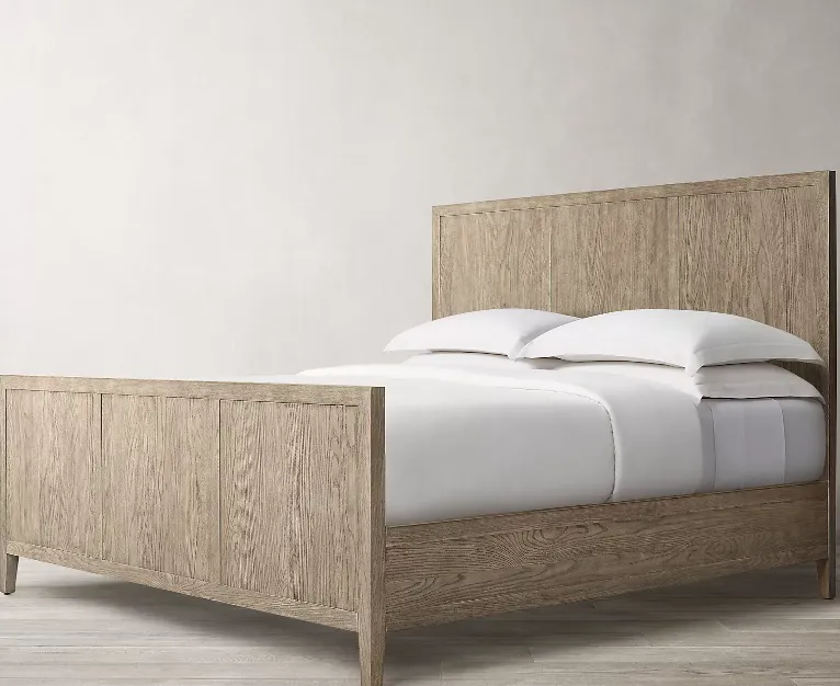 Lit Marvejols en tissu et chêne king size, vue 3 sur 4