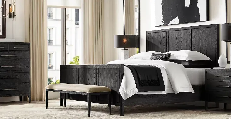 Lit Marvejols en tissu et chêne king size, vue 4 sur 4