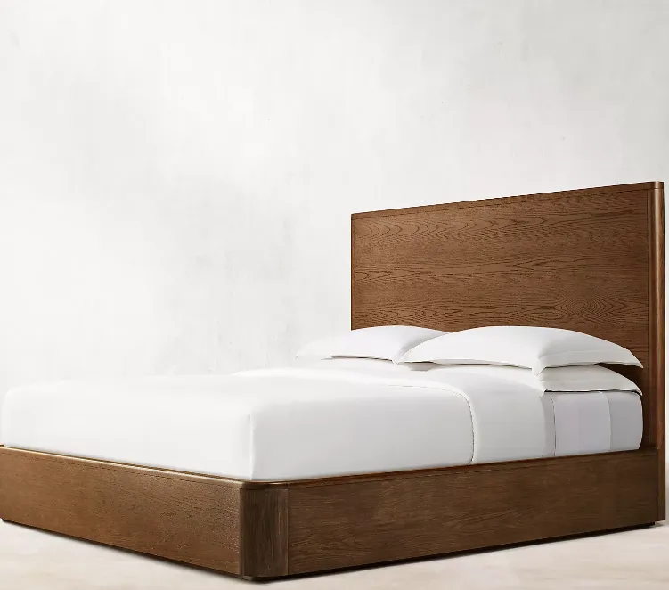 Lit Mauléon en tissu et chêne king size, vue 3 sur 4