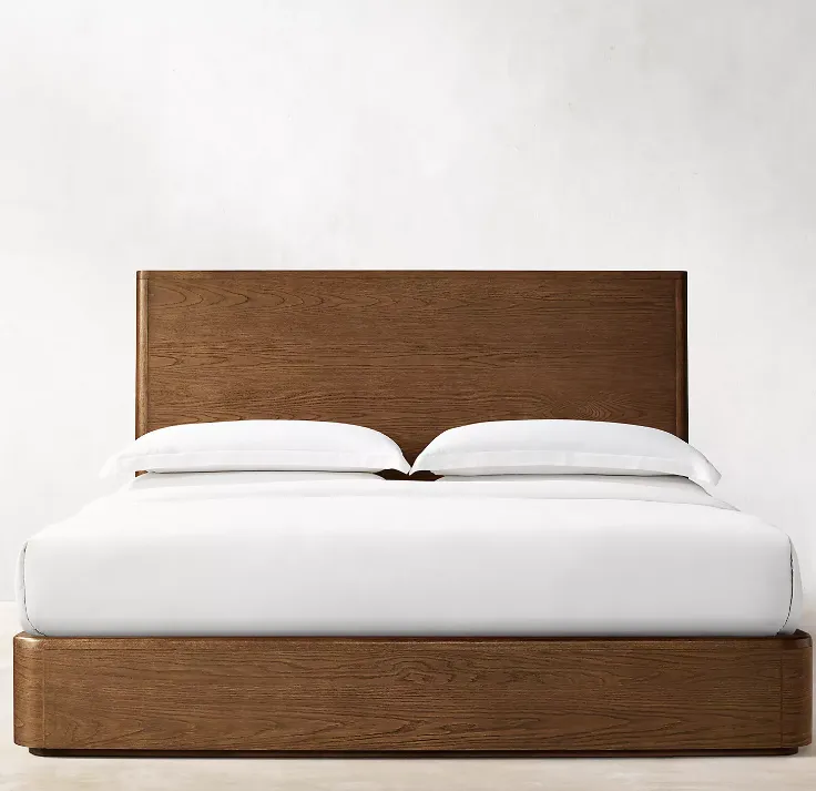 Lit Mauléon en tissu et chêne king size, vue 4 sur 4