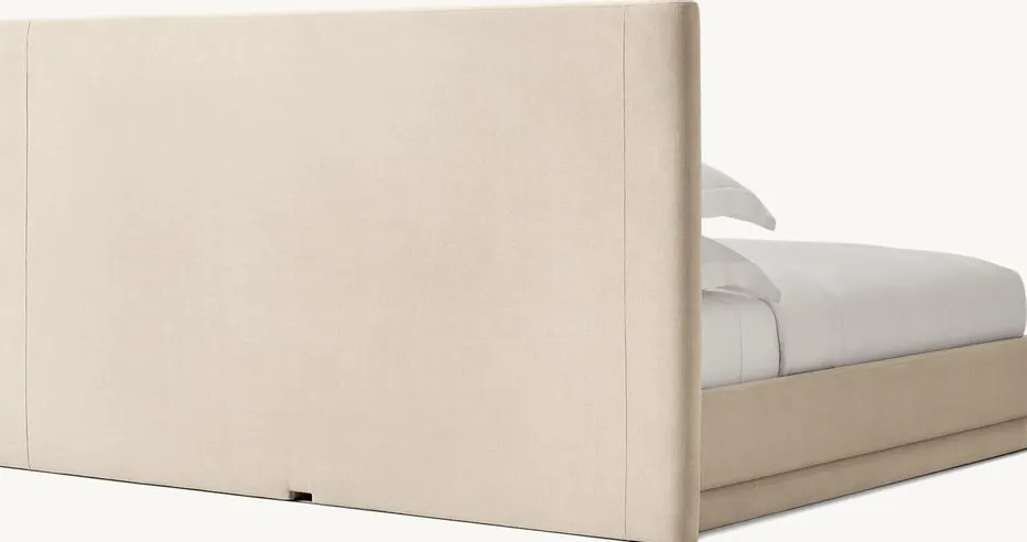 Lit Menthon en bois massif king size, vue 4 sur 6
