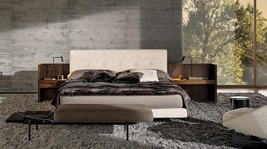 Lit Mimizan en bois massif king size, vue 3 sur 5