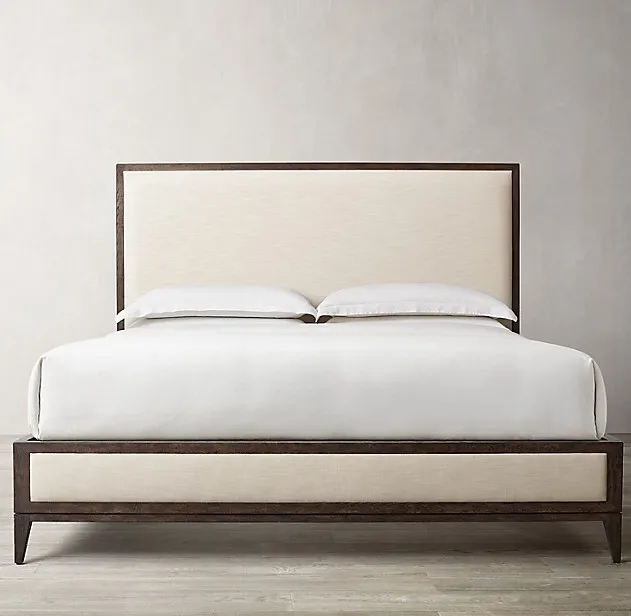 Lit Moret en bois massif queen size, collection lits ELWOOD HOME