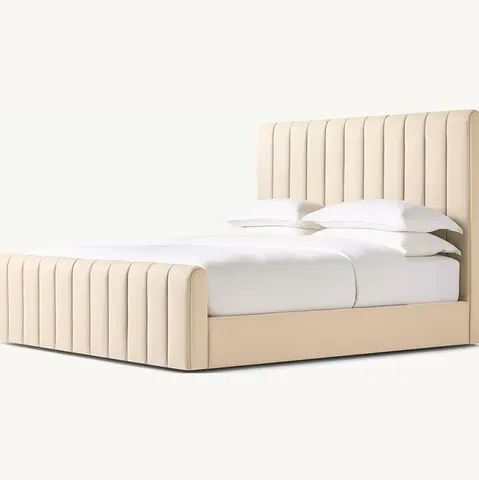 Lit Morlaix en tissu king size — lits