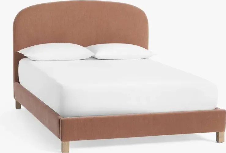 Lit Moustiers en tissu et bois massif king size, vue 2 sur 4