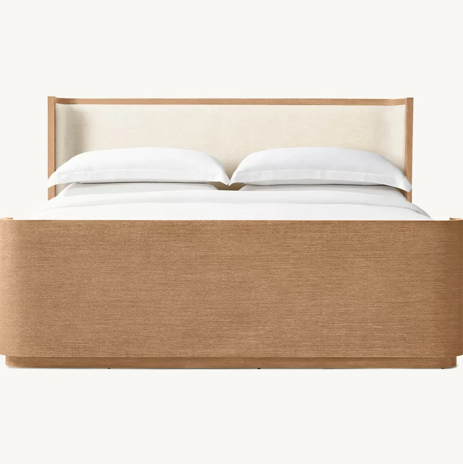 Lit Navarrenx en bois massif king size, vue 3 sur 4