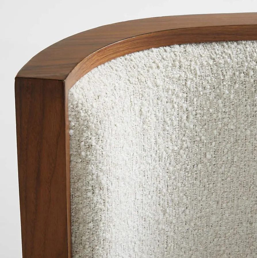Lit Nernier en tissu et placage de noyer king size, vue 4 sur 6