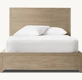 Lit Nolay en placage de chêne queen size, vue 4 sur 4