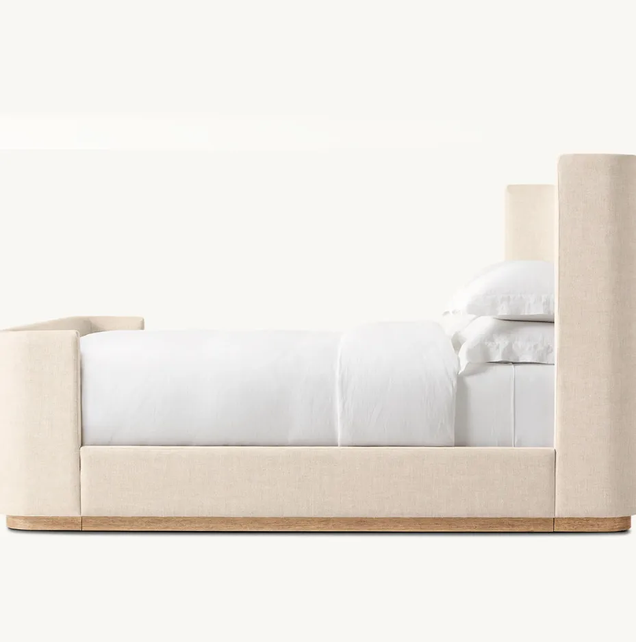 Lit Oloron en tissu queen size, vue 3 sur 4